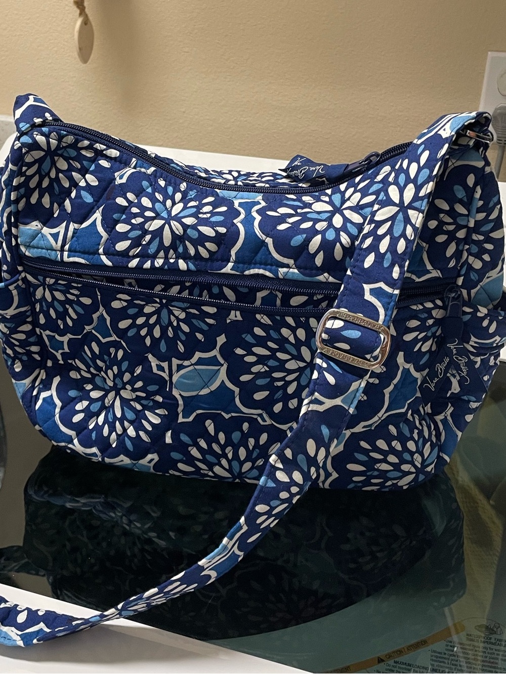 Vera Bradley Quilted Blue Floral Crossbody Bag